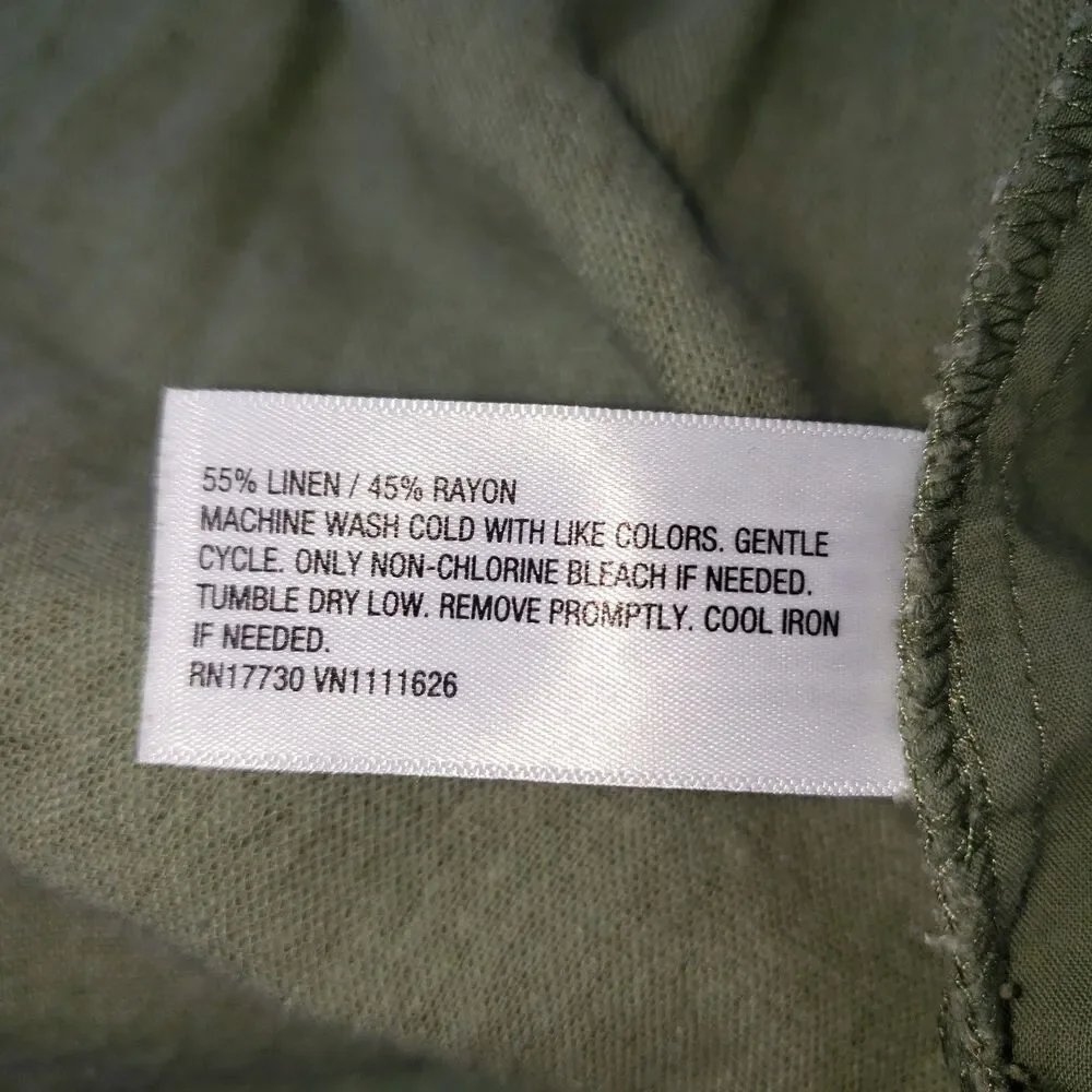 Ava & Viv Olive Green Linen Blend Shorts Lightweight Womens Plus Size 1X